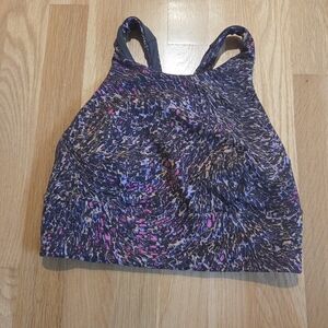 Lululemon Wunder Train Longline Sports Bra In Topography Color Pattern, Size 6